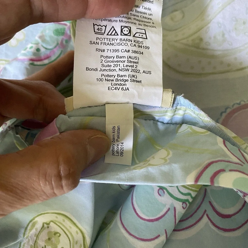 Pottery Barn Kids Duvet Cover Queen 90x88 Floral Butterflies Multicolor Romantic